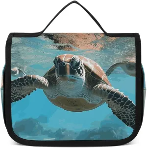 Hanging Toiletry Bag for Women Men Portable Waterproof Makeup Bag Organizer Sea Turtle Travel Toiletry Bag