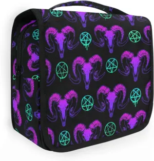 Hanging Toiletry Bag Mystical Ram Skull Makeup Bag Travel bag for Toiletries Portable Toiletry Organizer Bags Toiletry Bag for Women Men, Travel-Essentials Toiletry Bag