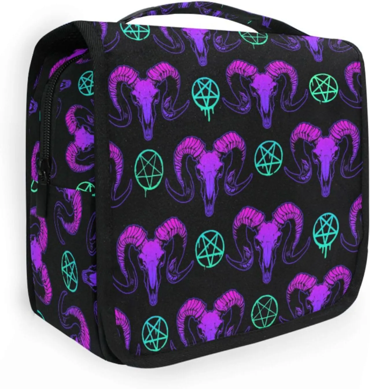 Hanging Toiletry Bag Mystical Ram Skull Makeup Bag Travel bag for Toiletries Portable Toiletry Organizer Bags Toiletry Bag for Women Men, Travel-Essentials Toiletry Bag