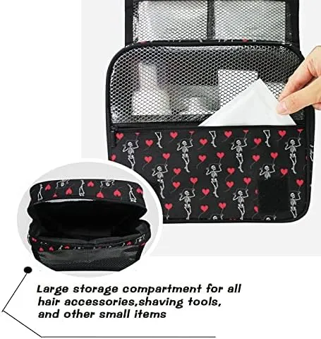 Hanging Toiletry Bag Romantic Skull Gothic Makeup Travel bag for Toiletries Portable Toiletry Organizer Bags Clear Toiletry Cosmetic Kit