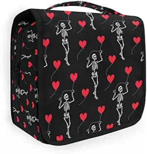 Hanging Toiletry Bag Romantic Skull Gothic Makeup Travel bag for Toiletries Portable Toiletry Organizer Bags Clear Toiletry Cosmetic Kit