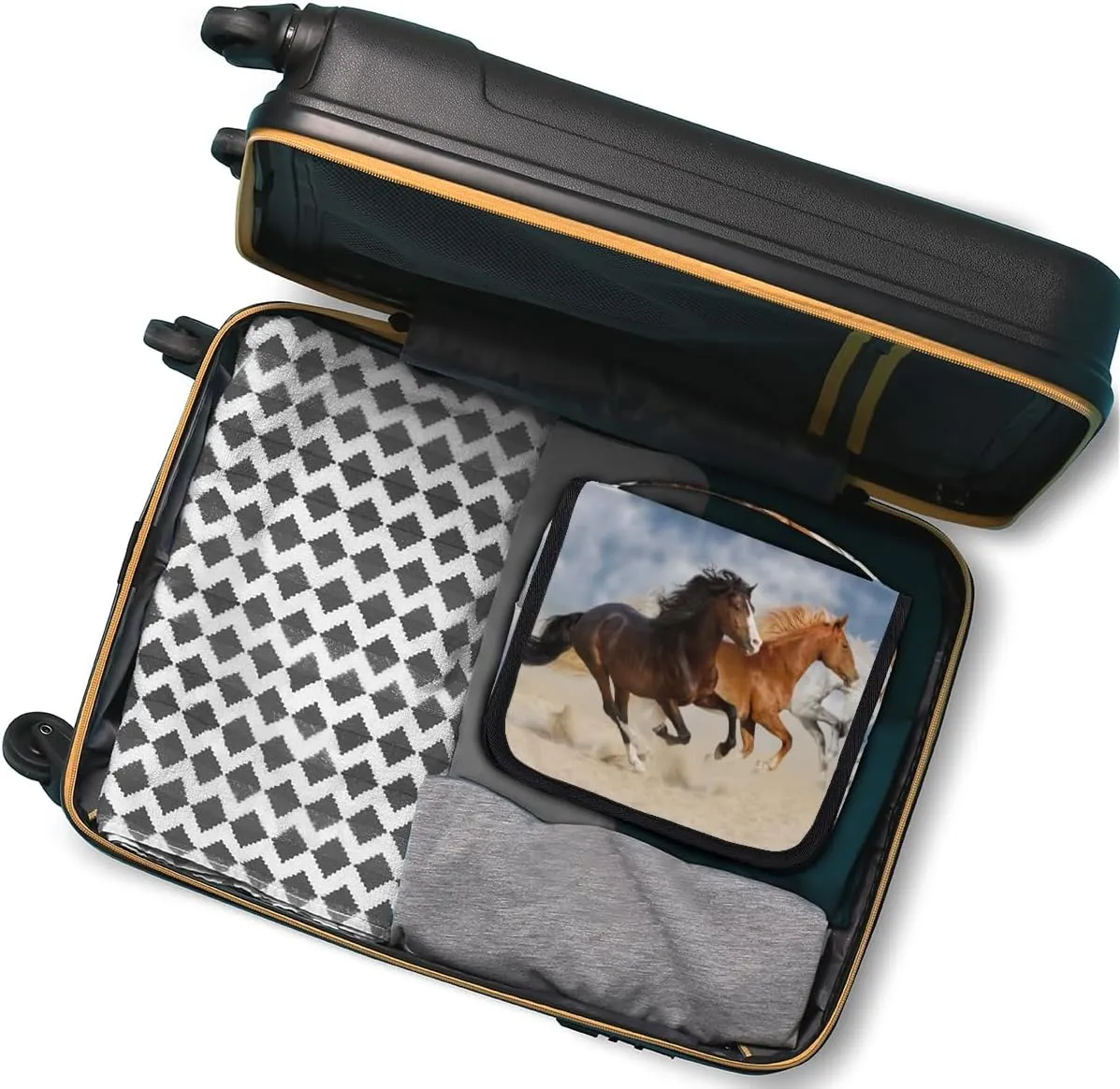 Hanging Travel Toiletry Bag Galloping Animal Horse Large Capacity Makeup Cosmetic Bag Portable Toiletry Kit Organizer