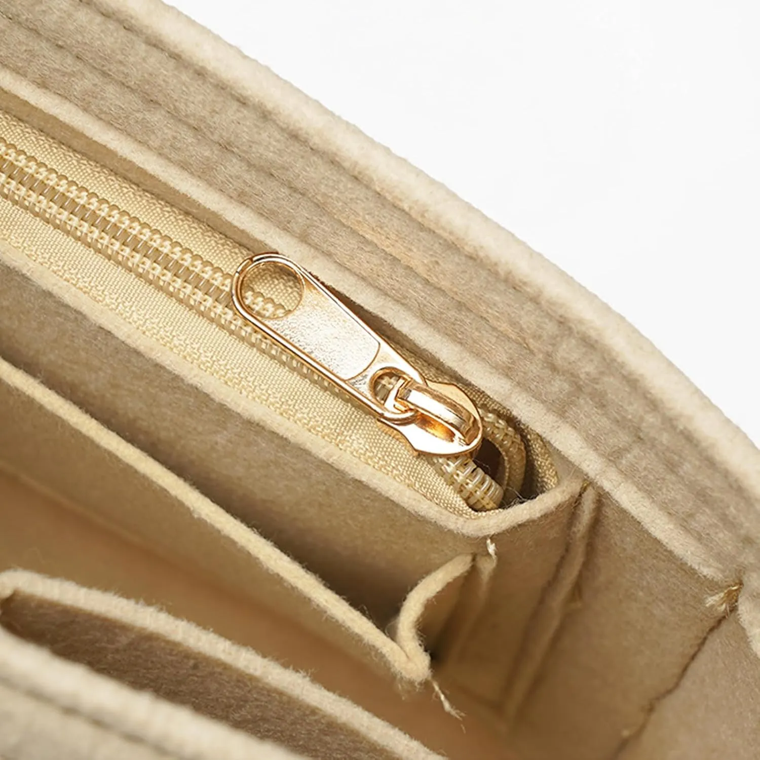 Hap Tim Bag Organizer For Tote, Travel Bag Organizer Insert For Longchamp, Makeup Purse Organizer Bag, Medium, Beige