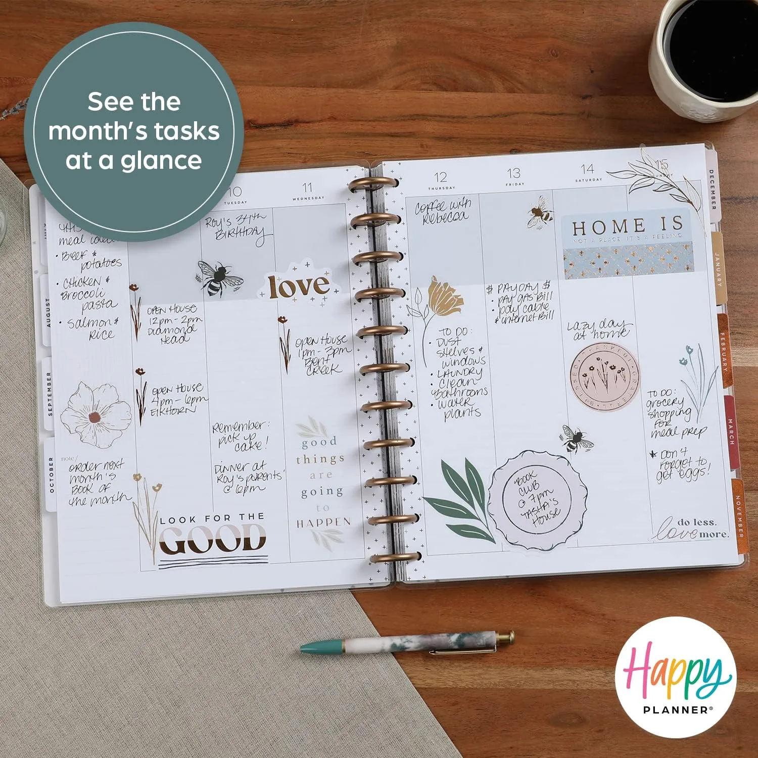 Happy Planner 2023 Daily Planner and Calendar, 18-Month Daily, Weekly, and Monthly July 2023–Dec. 2024 Planner, Vertical Layout with Lines, Homesteader Theme, Big Size, 8 1/2 Inches by 11 Inches