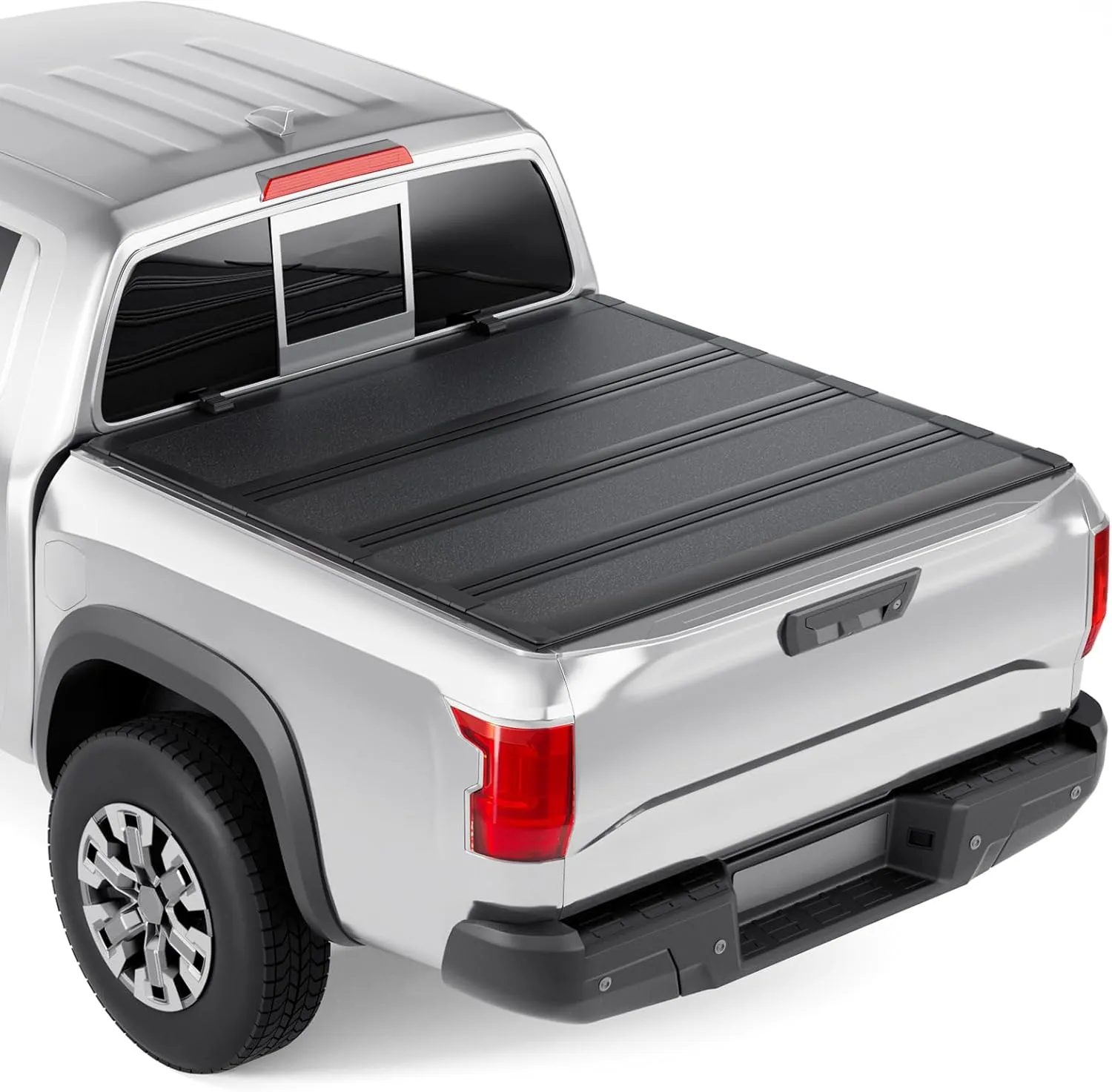 Hard Low Profile Quad-Fold Aluminum Truck Bed Tonneau Cover Compatible with 2023-2025 Nissan Frontier 5ft Bed (60")