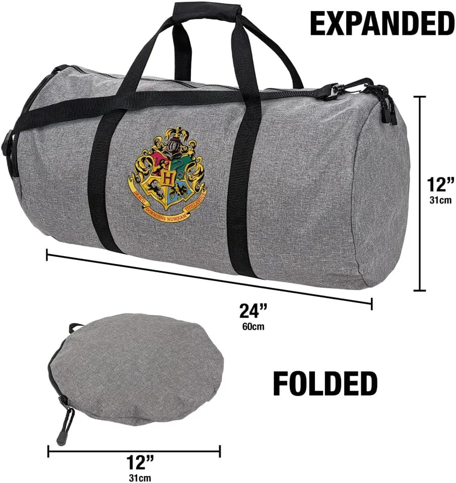 Harry Potter Hogwarts School Crest Lightweight Duffel Bag for Sports and Gym Packable for Travel