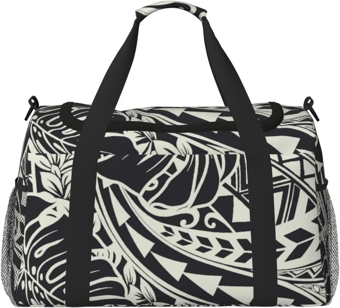 Hawaiian Polynesian Teal Tribal Travel Duffel Bag Mans Women Weekender Bag For Travel Gym Weekend Item Bag