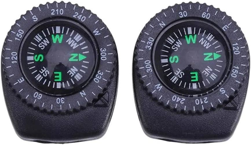 HBJWOV 2 PCS Detachable Compass Waterproof Portable Compass Camping Compass Survival Tools for Watch