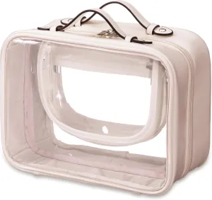 HBselect TSA Approved Toiletry Bag, Clear Makeup Bag Travel Toiletry Bag for Women Girls, Portable Waterproof Makeup Bag Organizer Cosmetic Bag Travel Accessories Essentials (Large Pink)