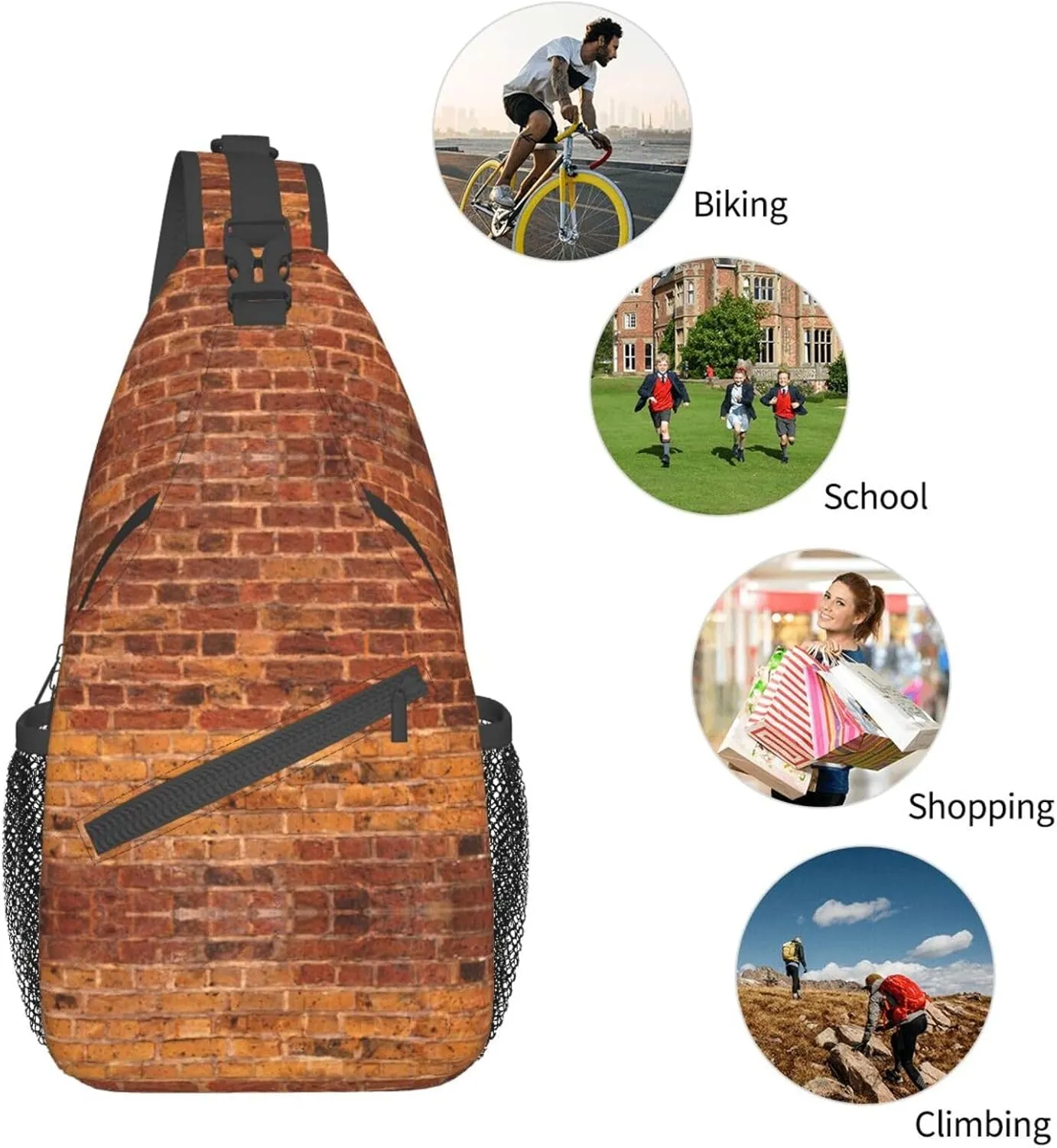 Heaps Of Orange Monarch Butterflies Unisex Crossbody Backpack Travel Hiking Casual Chest Bags Lightweight Fashion