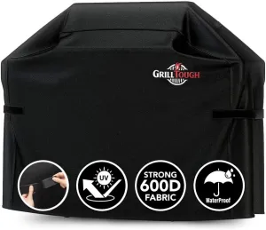 Heavy Duty BBQ Grill Cover for Outdoor Grill, 60 Inch – Waterproof, Weather Resistant, UV & Fade Resistant with Adjustable Straps – Gas Grill Cover for Weber, Charbroil