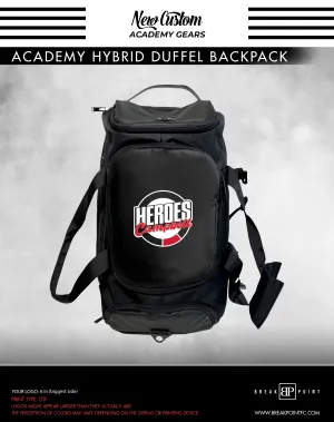 Heroes Martial Arts Academy Hybrid Duffel Backpack #1304