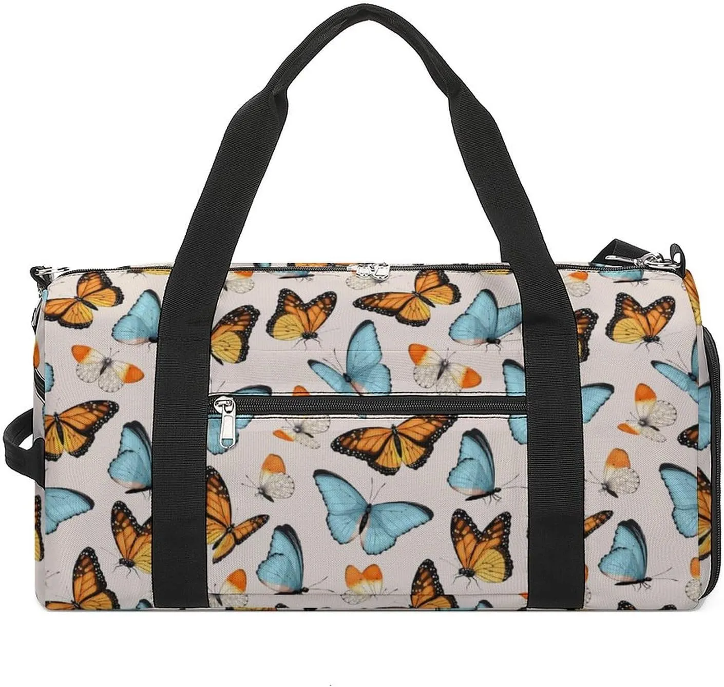 High Detailed Tropic Butterfly Sports Tote Gym Bag for Women Men, Overnight Bag with Shoe Compartment Water Resistant