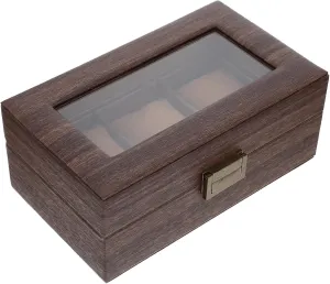Homoyoyo Wood Watch Display Case Multifunctional Organizer for Watches Bracelets Durable Design for Women Men Compact Lightweight Storage Container for Travel Home Use