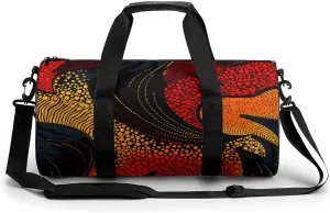 Hot And Warm African Wax Print Novelty Large Duffel Bag Lightweight Gym Bag Travel Tote Bags