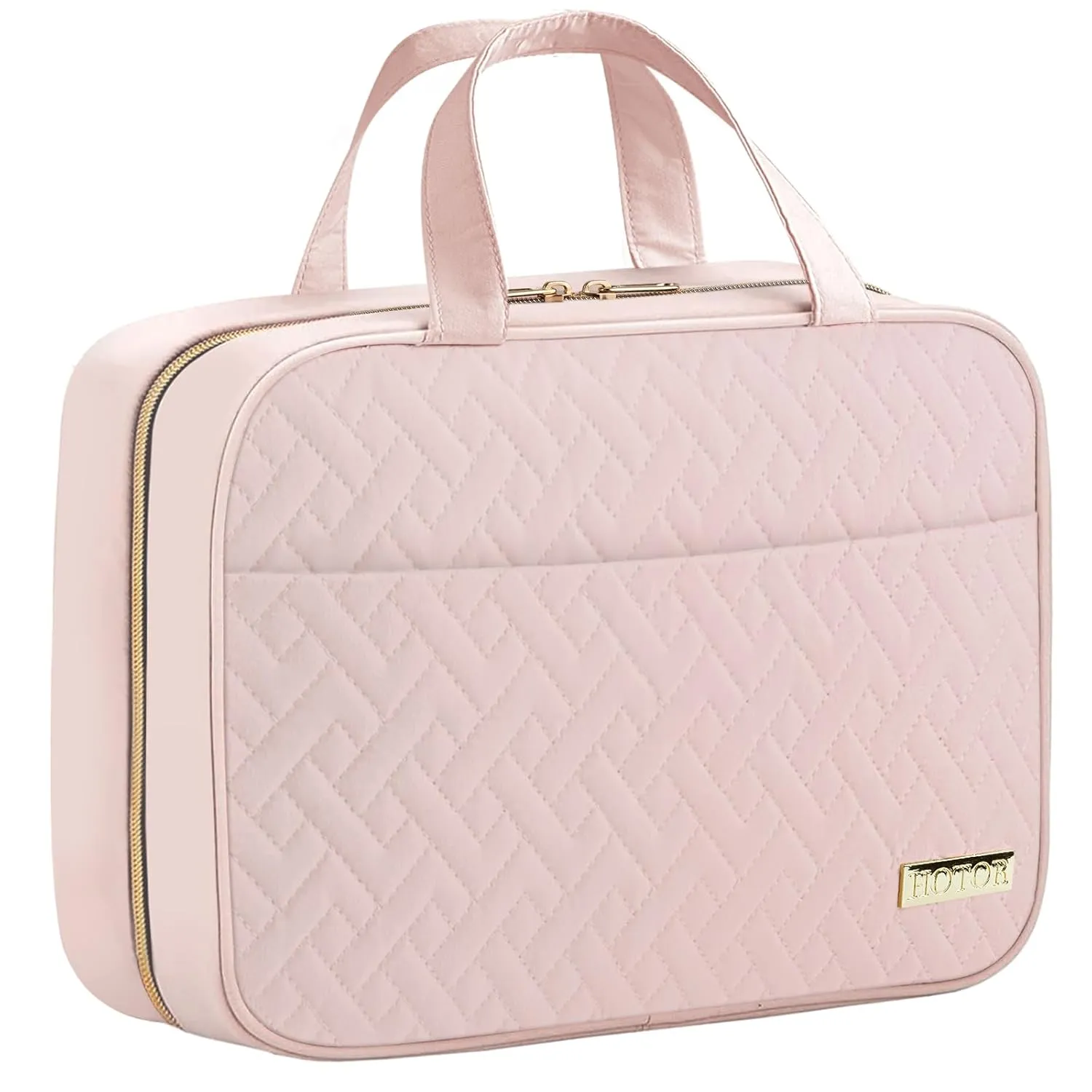 HOTOR Travel Toiletry Bag - Toiletry Bag w/Hanging Hook - Spacious Toiletry Bag for Women & Men, Makeup Bag/Big Comparment, Waterproof for Travel Accessories, Travel Essentials, Medium, Pink