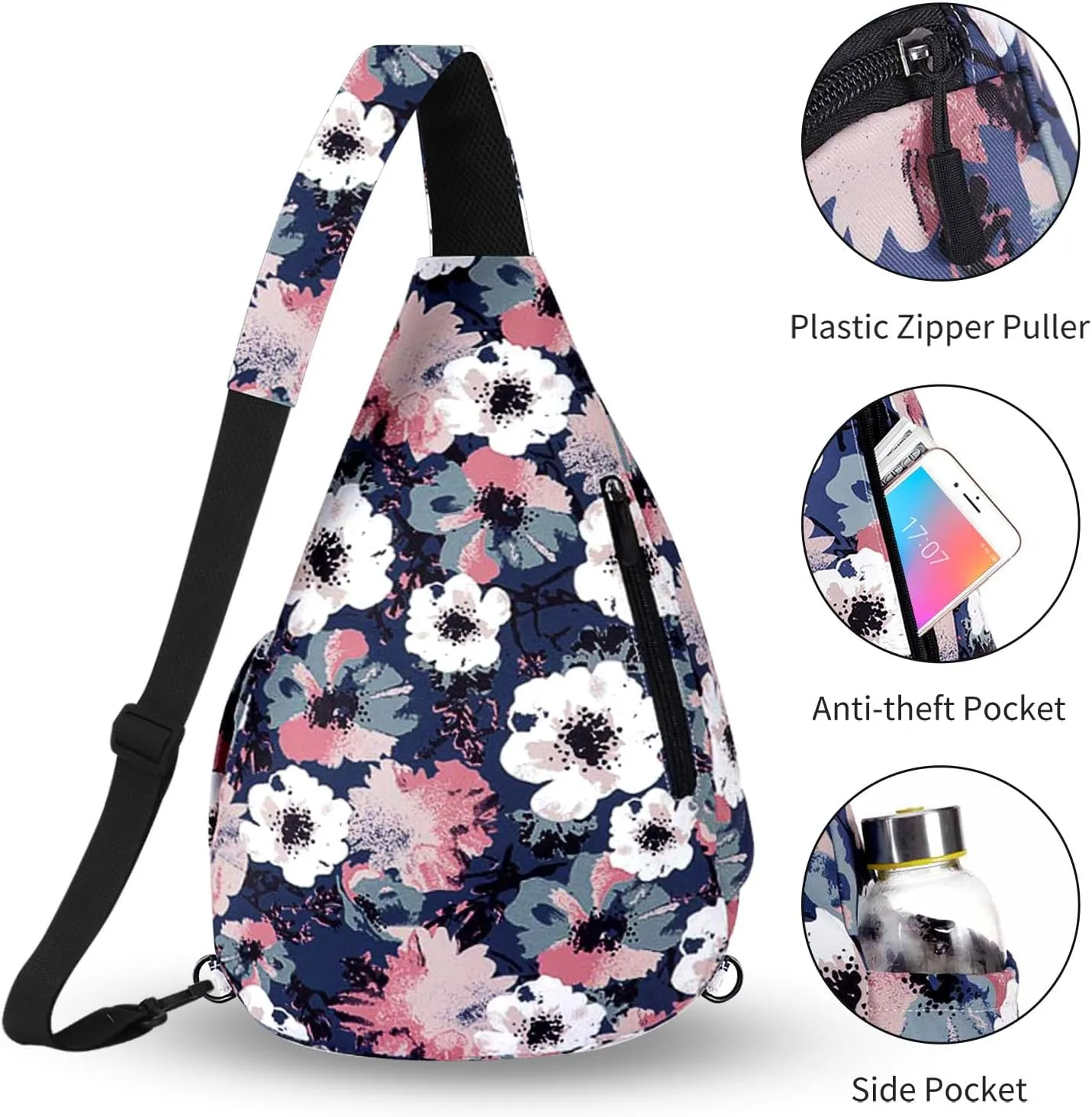 HUA ANGEL Crossbody Sling Bag for Men & Women Lightweight Waterproof Chest Shoulder Bag for Travel Hiking & Everyday Use