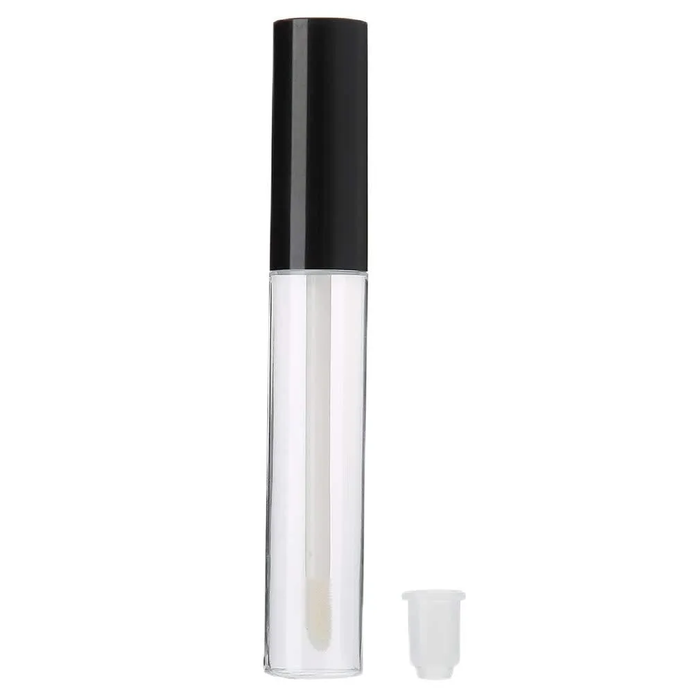 HUONIU Empty Lip Gloss Tube 10ml Transparent with Brush for Cosmetics, Set of 25 Pieces