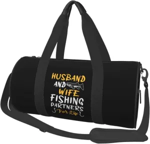 Husband And Wife Fishing Partners For Life Duffel Bag Gym Bag Travel Sports Tote Large Foldable Beach Swim Yoga7