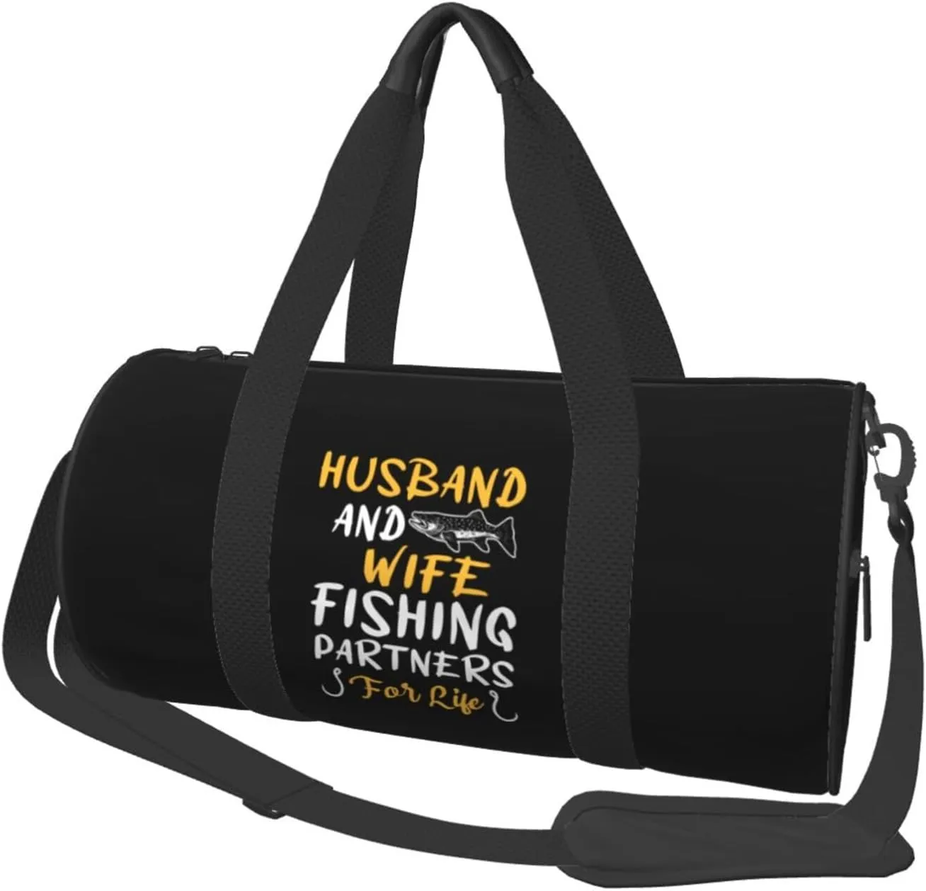 Husband And Wife Fishing Partners For Life Duffel Bag Gym Bag Travel Sports Tote Large Foldable Beach Swim Yoga7