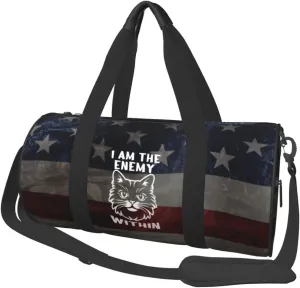 I Am The Enemy Within Duffel Bag Gym Bag Travel Sports Tote Large Foldable Beach Swim Yoga2
