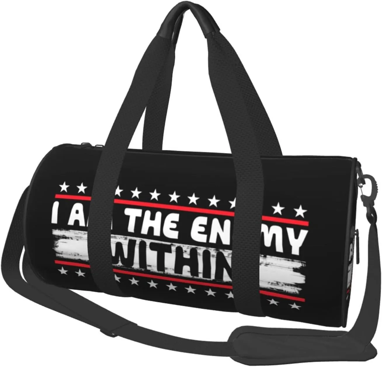I Am The Enemy Within Duffel Bag Gym Bag Travel Sports Tote Large Foldable Beach Swim Yoga9