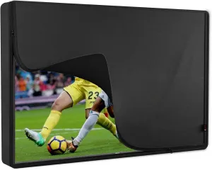 iBirdie Outdoor TV Cover 52 to 55 inch Waterproof, Cover Size 52''W x 31''H, Weatherproof, with Zipper for Outside Flat Screen 52 to 55 inch TV, Black, 600D Thick Fabric Protector