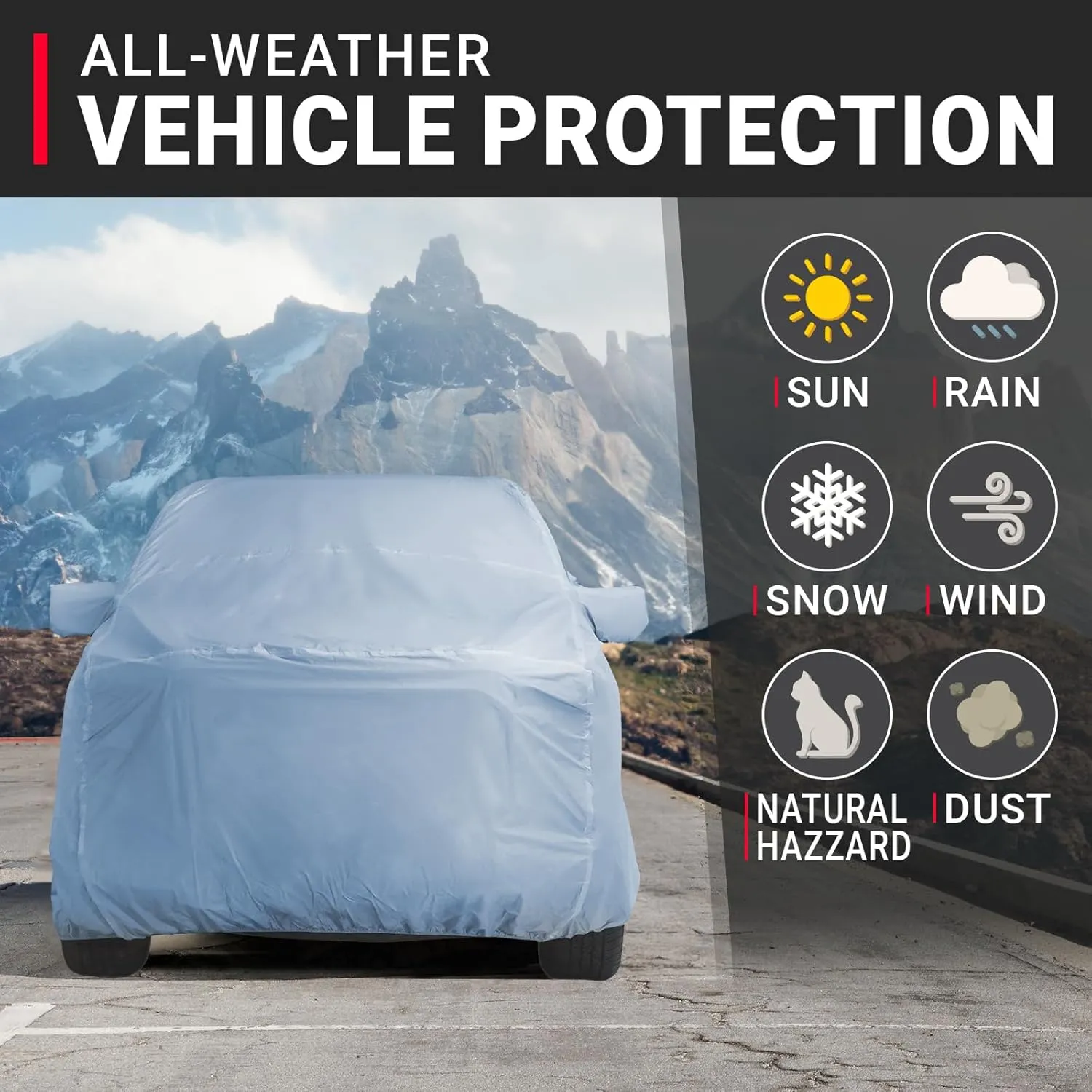 iCarCover 100-Layer Premium Truck Car Cover Waterproof All Weather, Rain Snow UV Protection Full Car Covers, F-150 250, C/K 3500, Silverado, Ram, Tundra, Sierra, Titan, Size T70 (See Size Chart)