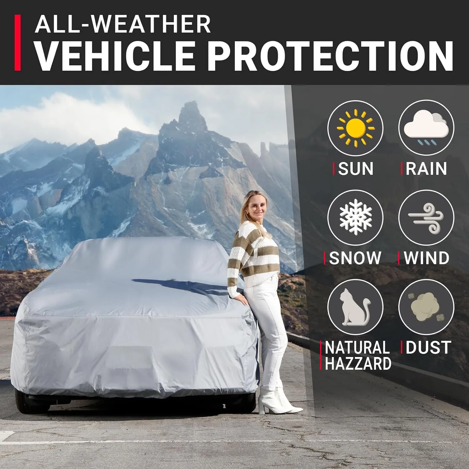 iCarCover Premium Car Cover for 1962-1981 MG MGB Roadster Heavy Duty Waterproof All Weather Automobiles Custom Fit Indoor Outdoor UV Snow Protection Covers with Straps and Bag
