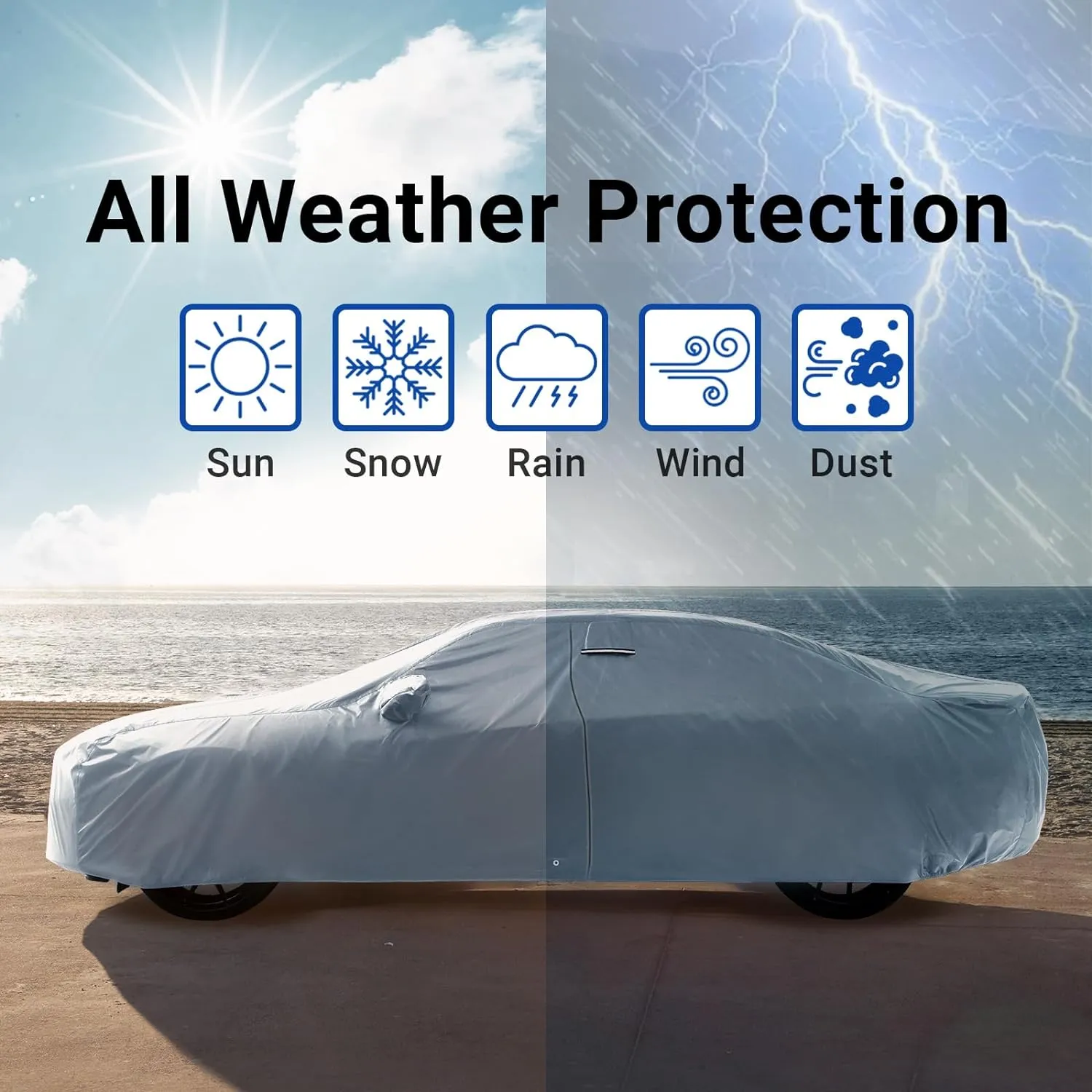 iCarCover Premium Car Cover for 1979-2003 Jaguar Vanden Plas Heavy Duty Waterproof All-Weather Automobiles Custom Fit Indoor Outdoor UV Snow Protection Covers with Straps and Bag