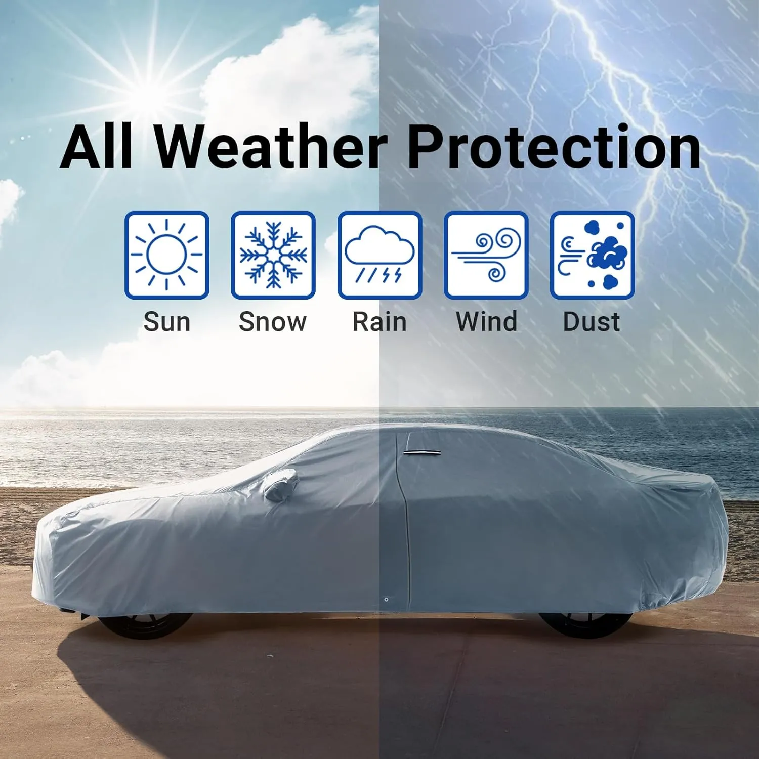 iCarCover Premium Car Cover for 1996-2000 Honda Civic Hatchback Heavy Duty Waterproof All-Weather Automobiles Custom Fit Indoor Outdoor UV Snow Protection Covers with Straps and Bag