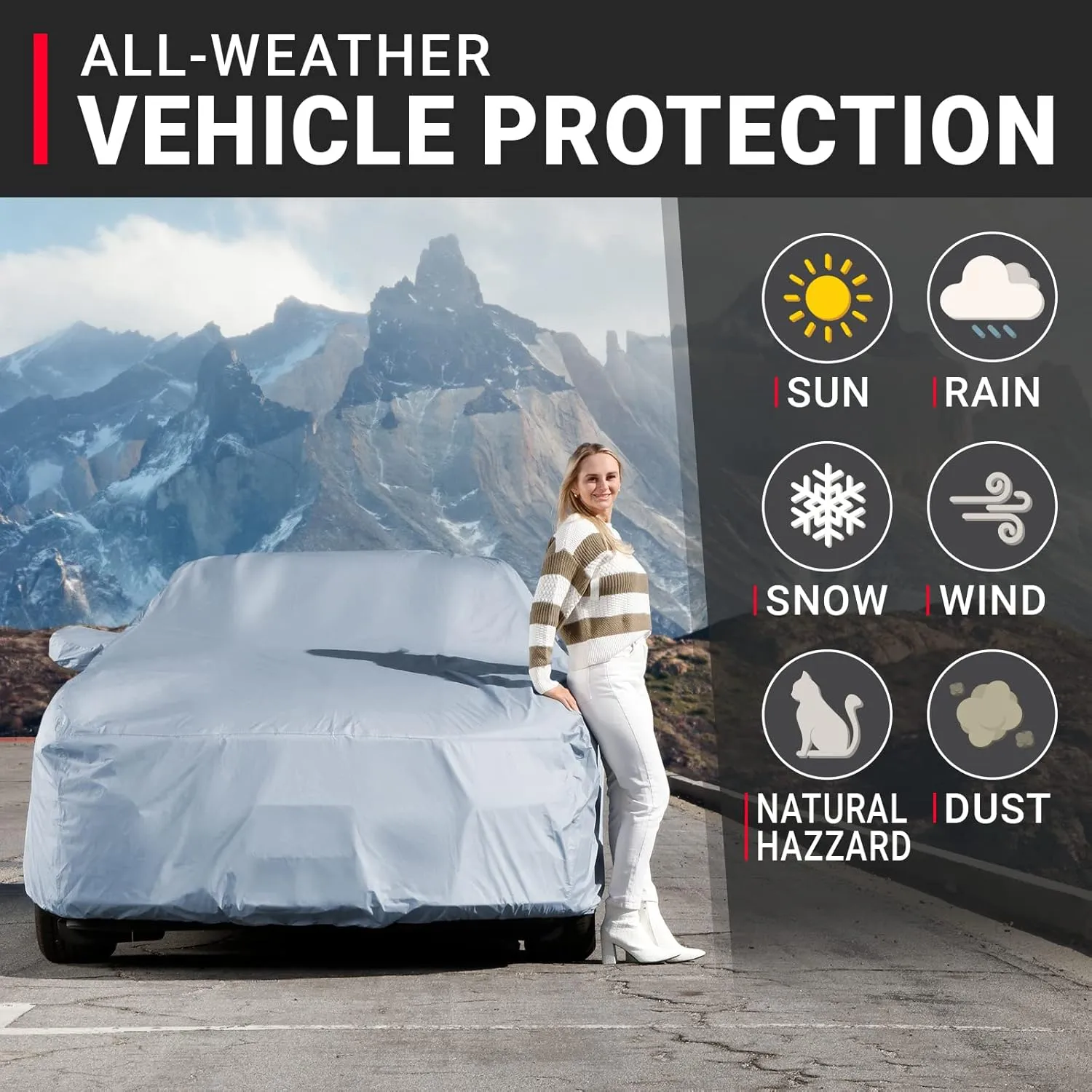 iCarCover Premium Car Cover for 1999-2004 Ford Mustang Saleen Heavy Duty Waterproof All-Weather Automobiles Custom Fit Indoor Outdoor UV Snow Protection Covers with Straps and Bag
