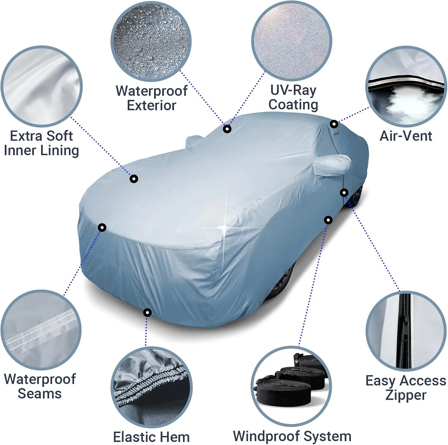 iCarCover Premium Car Cover for 1999-2004 Ford Mustang Saleen Heavy Duty Waterproof All-Weather Automobiles Custom Fit Indoor Outdoor UV Snow Protection Covers with Straps and Bag