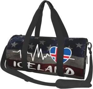 Iceland Heartbeat Duffel Bag Gym Bag Travel Sports Tote Large Foldable Beach Swim Yoga5