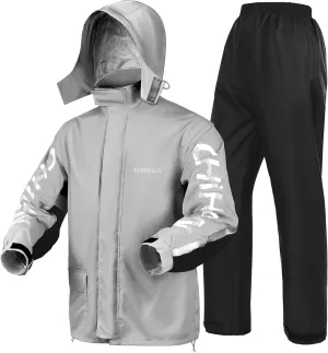 iCreek Motorcycle Rain Suit for Men and Women Waterproof Rain Gear Resistant Raincoat Outdoor Fashion with Hood