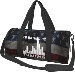 I'D Rather Be Trading Traders Forex Stocks Day Duffel Bag Gym Bag Travel Sports Tote Large Foldable Swim Beach Yoga6
