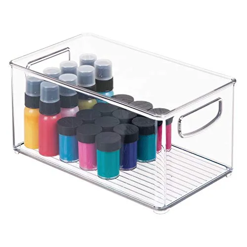 iDesign Plastic Storage Bin with Handles for Kitchen, Fridge, Freezer, Pantry, and Cabinet Organization, BPA-Free, Medium