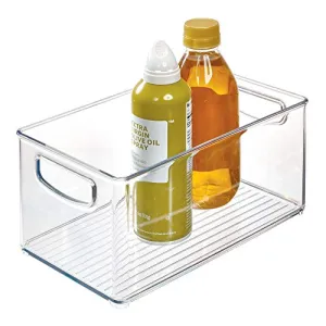 iDesign Plastic Storage Bin with Handles for Kitchen, Fridge, Freezer, Pantry, and Cabinet Organization, BPA-Free, Medium