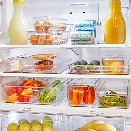 iDesign Plastic Storage Bin with Handles for Kitchen, Fridge, Freezer, Pantry, and Cabinet Organization, BPA-Free, Medium