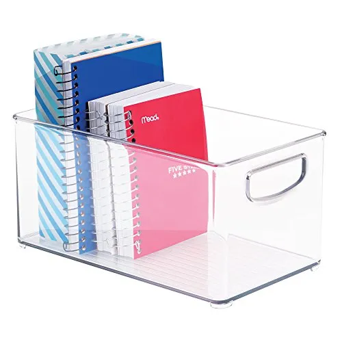 iDesign Plastic Storage Bin with Handles for Kitchen, Fridge, Freezer, Pantry, and Cabinet Organization, BPA-Free, Medium