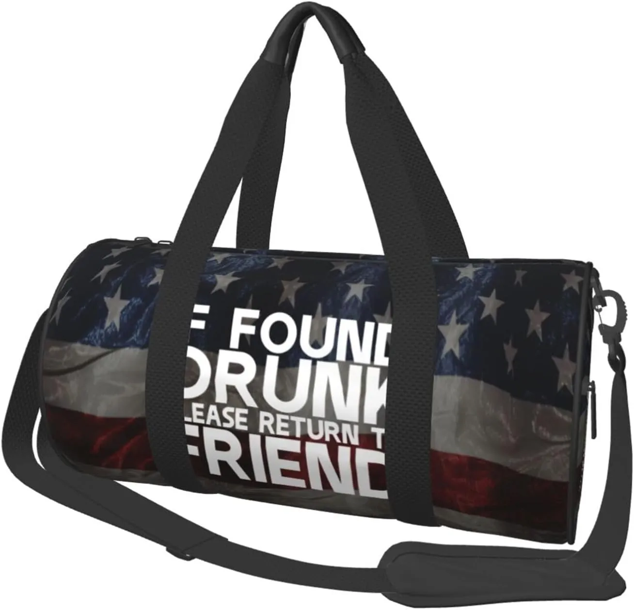 If Found Drunk Please Return To Friend Duffel Bag Gym Bag Travel Sports Tote Large Foldable Beach Swim Yoga4
