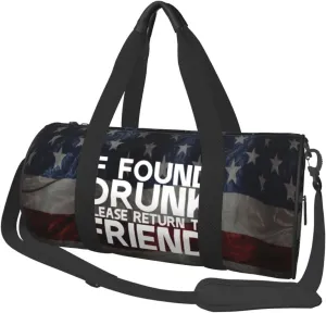 If Found Drunk Please Return To Friend Duffel Bag Gym Bag Travel Sports Tote Large Foldable Beach Swim Yoga4