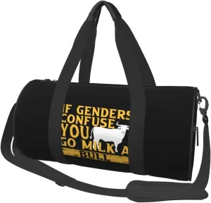 If Genders Confuse You Go Milk A Bull Duffel Bag Gym Bag Travel Sports Tote Large Foldable Beach Swim Yoga3