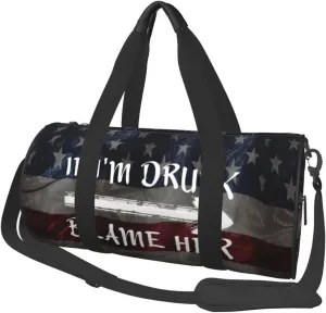 If I'M Drunk Blame Her Duffel Bag Gym Bag Travel Sports Tote Large Foldable Beach Swim Yoga1