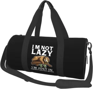I'M Not Lazy; I'M Just In Energy Saving Mode Duffel Bag Gym Bag Travel Sports Tote Large Foldable Beach Swim Yoga4