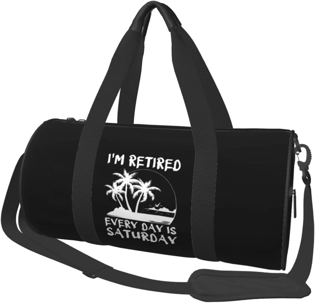 I'M Retired Every Day Is Saturday Duffel Bag Gym Bag Travel Sports Tote Large Foldable Beach Swim Yoga9