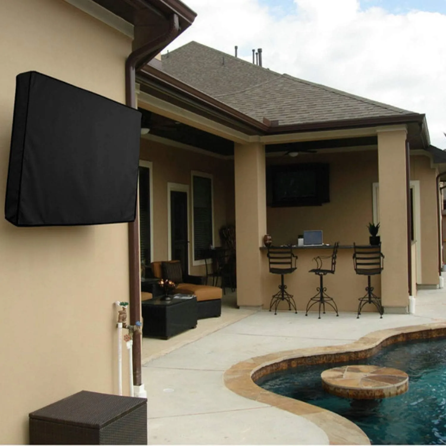 Indeed BUY Outdoor TV Cover 55" - 58" With Bottom Cover - 600D Waterproof and Weatherproof Dust-Proof Material, Protect Your LED, LCD, Plasma Screens
