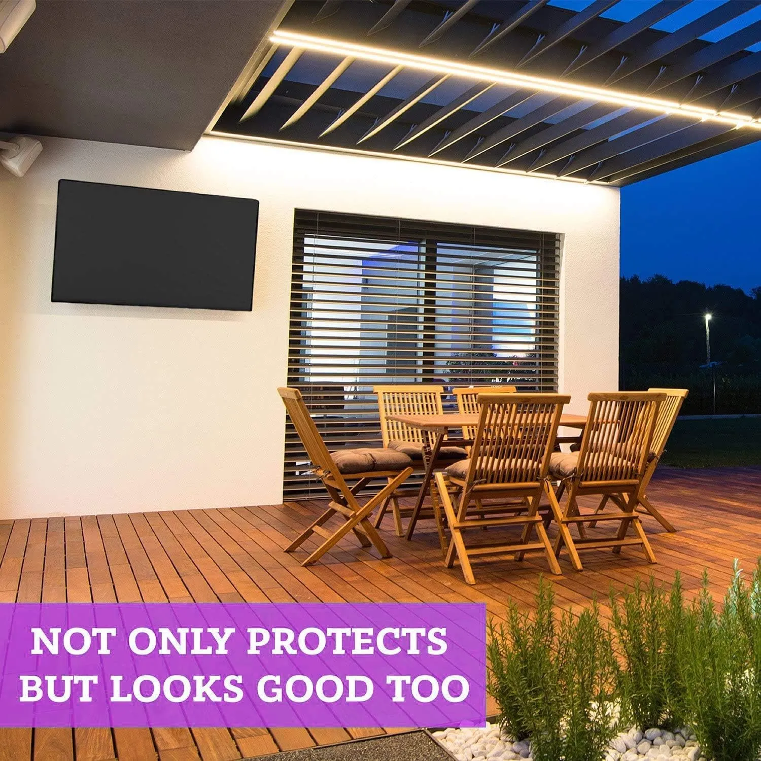 Indeed BUY Outdoor TV Cover 55" - 58" With Bottom Cover - 600D Waterproof and Weatherproof Dust-Proof Material, Protect Your LED, LCD, Plasma Screens