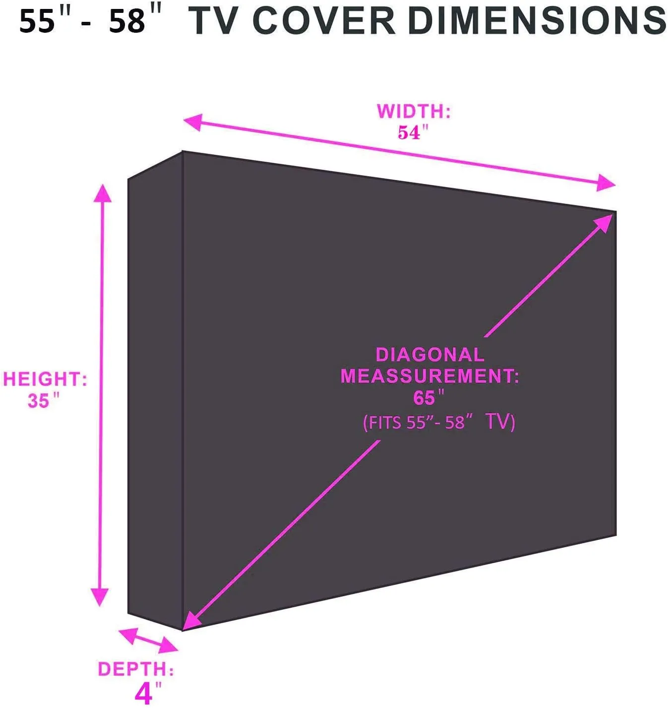 Indeed BUY Outdoor TV Cover 55" - 58" With Bottom Cover - 600D Waterproof and Weatherproof Dust-Proof Material, Protect Your LED, LCD, Plasma Screens