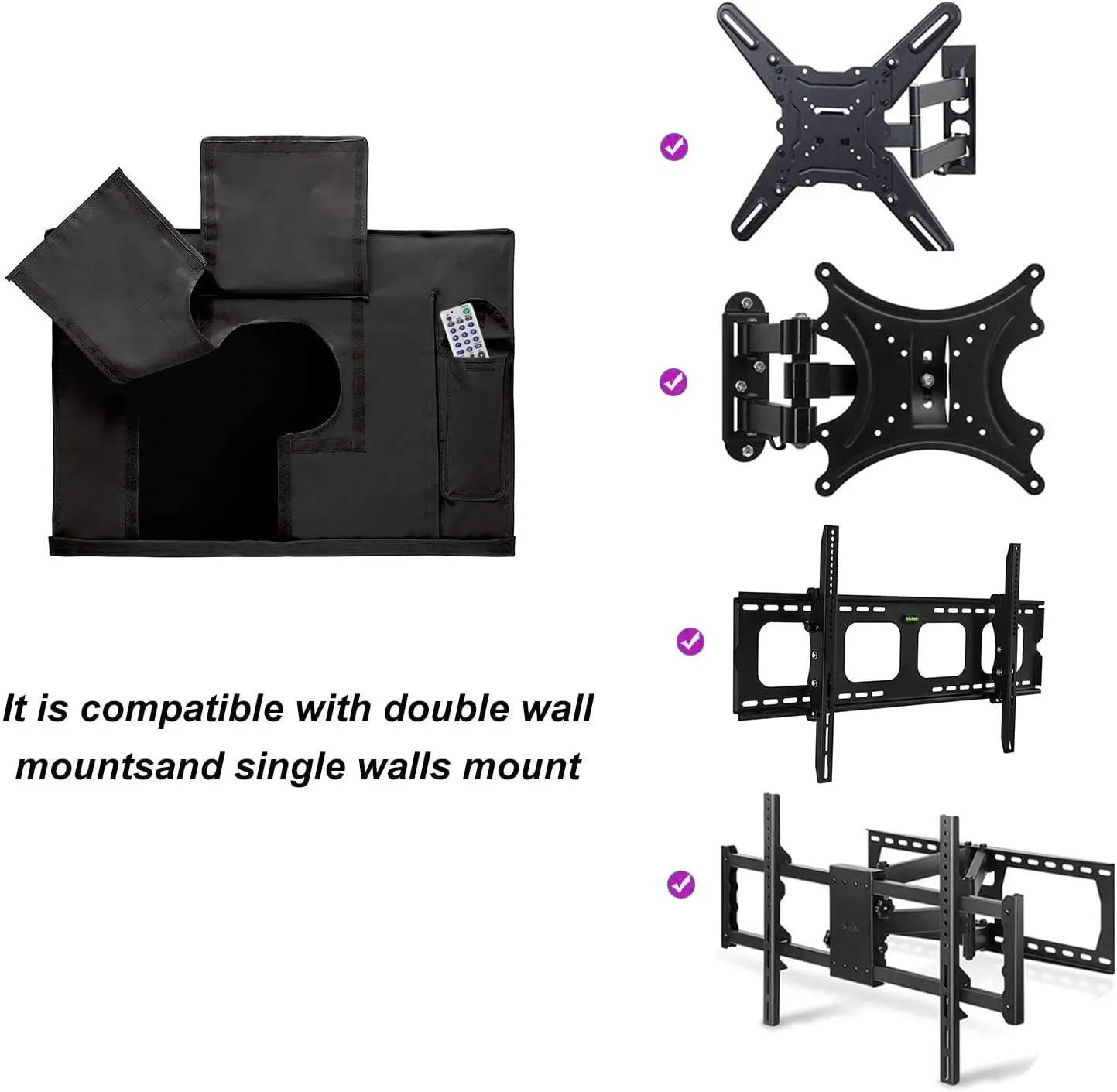 Indeed BUY Outdoor TV Cover 55" - 58" With Bottom Cover - 600D Waterproof and Weatherproof Dust-Proof Material, Protect Your LED, LCD, Plasma Screens
